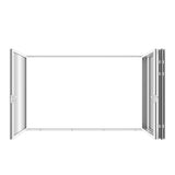KaMic Elite-Fold 120" x 96" 4-Panel Aluminum Folding Door in Sleek White with Hidden Hinges & Rollers, Left-to-Right Outward Folding Design - Model # SE-FD4PWH12096-LR