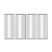 KaMic Elite-Fold 120" x 96" 4-Panel Aluminum Folding Door in Sleek White with Hidden Hinges & Rollers, Left-to-Right Outward Folding Design - Model # SE-FD4PWH12096-LR