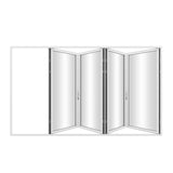 KaMic Elite-Fold 120" x 96" 4-Panel Aluminum Folding Door in Sleek White with Hidden Hinges & Rollers, Right-to-Left Outward Folding Design - Model # SE-FD4PWH12096-RL-FULL