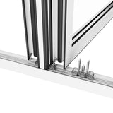 KaMic Elite-Fold 120" x 96" 4-Panel Aluminum Folding Door in Sleek White with Hidden Hinges & Rollers, Right-to-Left Outward Folding Design - Model # SE-FD4PWH12096-RL-FULL