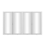 KaMic Elite-Fold 120" x 96" 4-Panel Aluminum Folding Door in Sleek White with Hidden Hinges & Rollers, Right-to-Left Outward Folding Design - Model # SE-FD4PWH12096-RL-FULL