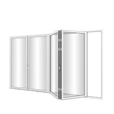 KaMic Elite-Fold 120" x 96" 4-Panel Aluminum Folding Door in Sleek White with Hidden Hinges & Rollers, Right-to-Left Outward Folding Design - Model # SE-FD4PWH12096-RL-FULL