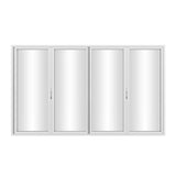 KaMic Elite-Fold 120" x 96" 4-Panel Aluminum Folding Door in Sleek White with Hidden Hinges & Rollers, Right-to-Left Outward Folding Design - Model # SE-FD4PWH12096-RL-FULL