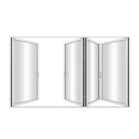 KaMic Elite-Fold 120" x 96" 4-Panel Aluminum Folding Door in Sleek White with Hidden Hinges & Rollers, Right-to-Left Outward Folding Design - Model # SE-FD4PWH12096-RL