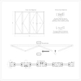 KaMic Elite-Fold 120" x 96" 4-Panel Aluminum Folding Door in Sleek White with Hidden Hinges & Rollers, Right-to-Left Outward Folding Design - Model # SE-FD4PWH12096-RL