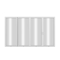 KaMic Elite-Fold 120" x 96" 4-Panel Aluminum Folding Door in Sleek White with Hidden Hinges & Rollers, Right-to-Left Outward Folding Design - Model # SE-FD4PWH12096-RL