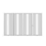 KaMic Elite-Fold 120" x 96" 4-Panel Aluminum Folding Door in Sleek White with Hidden Hinges & Rollers, Right-to-Left Outward Folding Design - Model # SE-FD4PWH12096-RL