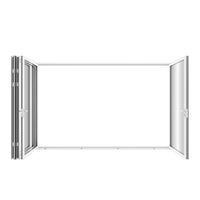 KaMic Elite-Fold 120" x 96" 4-Panel Aluminum Folding Door in Sleek White with Hidden Hinges & Rollers, Right-to-Left Outward Folding Design - Model # SE-FD4PWH12096-RL