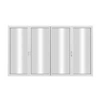 KaMic Elite-Fold 120" x 96" 4-Panel Aluminum Folding Door in Sleek White with Hidden Hinges & Rollers, Right-to-Left Outward Folding Design - Model # SE-FD4PWH12096-RL