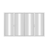 KaMic Elite-Fold 120" x 96" 4-Panel Aluminum Folding Door in Sleek White with Hidden Hinges & Rollers, Right-to-Left Outward Folding Design - Model # SE-FD4PWH12096-RL