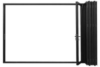 KaMic Elite-Fold 144" x 80" 5-Panel Aluminum Folding Door in Sleek Black with Hidden Hinges & Rollers, Left-to-Right Outward Folding Design - Model # SE-FD5PBK14480-LR