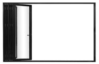 KaMic Elite-Fold 144" x 80" 5-Panel Aluminum Folding Door in Sleek Black with Hidden Hinges & Rollers, Left-to-Right Outward Folding Design - Model # SE-FD5PBK14480-LR