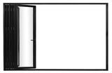 KaMic Elite-Fold 144" x 80" 5-Panel Aluminum Folding Door in Sleek Black with Hidden Hinges & Rollers, Left-to-Right Outward Folding Design - Model # SE-FD5PBK14480-LR