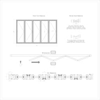 KaMic Elite-Fold 144" x 80" 5-Panel Aluminum Folding Door in Sleek Black with Hidden Hinges & Rollers, Left-to-Right Outward Folding Design - Model # SE-FD5PBK14480-LR