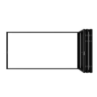 KaMic Elite-Fold 144" x 80" 5-Panel Aluminum Folding Door in Sleek Black with Hidden Hinges & Rollers, Left-to-Right Outward Folding Design - Model # SE-FD5PBK14480-LR