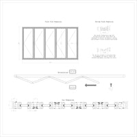 KaMic Elite-Fold 144" x 80" 5-Panel Aluminum Folding Door in Sleek Black with Hidden Hinges & Rollers, Right-to-Left Outward Folding Design - Model # SE-FD5PBK14480-RL