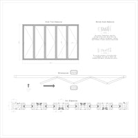 KaMic Elite-Fold 144" x 96" 5-Panel Aluminum Folding Door in Sleek Black with Hidden Hinges & Rollers, Left-to-Right Outward Folding Design - Model # SE-FD5PBK14496-LR