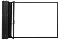 KaMic Elite-Fold 144" x 96" 5-Panel Aluminum Folding Door in Sleek Black with Hidden Hinges & Rollers, Right-to-Left Outward Folding Design - Model # SE-FD5PBK14496-RL