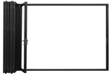 KaMic Elite-Fold 144" x 96" 5-Panel Aluminum Folding Door in Sleek Black with Hidden Hinges & Rollers, Right-to-Left Outward Folding Design - Model # SE-FD5PBK14496-RL