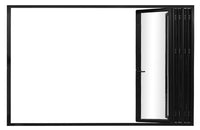 KaMic Elite-Fold 144" x 96" 5-Panel Aluminum Folding Door in Sleek Black with Hidden Hinges & Rollers, Right-to-Left Outward Folding Design - Model # SE-FD5PBK14496-RL