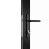 KaMic Elite-Fold 144" x 96" 5-Panel Aluminum Folding Door in Sleek Black with Hidden Hinges & Rollers, Right-to-Left Outward Folding Design - Model # SE-FD5PBK14496-RL