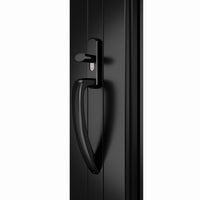 KaMic Elite-Fold 144" x 96" 5-Panel Aluminum Folding Door in Sleek Black with Hidden Hinges & Rollers, Right-to-Left Outward Folding Design - Model # SE-FD5PBK14496-RL