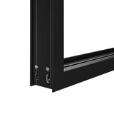 KaMic Elite-Fold 144" x 96" 5-Panel Aluminum Folding Door in Sleek Black with Hidden Hinges & Rollers, Right-to-Left Outward Folding Design - Model # SE-FD5PBK14496-RL