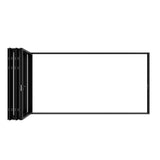 KaMic Elite-Fold 144" x 96" 5-Panel Aluminum Folding Door in Sleek Black with Hidden Hinges & Rollers, Right-to-Left Outward Folding Design - Model # SE-FD5PBK14496-RL