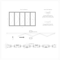 KaMic Elite-Fold 168" x 80" 5-Panel Aluminum Folding Door in Sleek Black with Hidden Hinges & Rollers, Left-to-Right Outward Folding Design - Model # SE-FD5PBK16880-LR