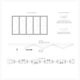 KaMic Elite-Fold 168" x 80" 5-Panel Aluminum Folding Door in Sleek Black with Hidden Hinges & Rollers, Left-to-Right Outward Folding Design - Model # SE-FD5PBK16880-LR