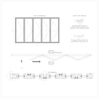 KaMic Elite-Fold 168" x 96" 5-Panel Aluminum Folding Door in Sleek Black with Hidden Hinges & Rollers, Left-to-Right Outward Folding Design - Model # SE-FD5PBK16896-LR