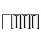 KaMic Elite-Fold 192" x 80" 6-Panel Aluminum Folding Door in Sleek Black with Hidden Hinges & Rollers, Right-to-Left Outward Folding Design - Model # SE-FD6PBK19280-RL