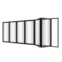 KaMic Elite-Fold 192" x 80" 6-Panel Aluminum Folding Door in Sleek Black with Hidden Hinges & Rollers, Right-to-Left Outward Folding Design - Model # SE-FD6PBK19280-RL