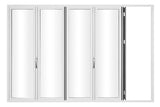 KaMic Elite-Fold 144" x 80" 5-Panel Aluminum Folding Door in Sleek White with Hidden Hinges & Rollers, Left-to-Right Outward Folding Design - Model # SE-FD5PWH14480-LR