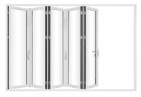 KaMic Elite-Fold 144" x 80" 5-Panel Aluminum Folding Door in Sleek White with Hidden Hinges & Rollers, Left-to-Right Outward Folding Design - Model # SE-FD5PWH14480-LR