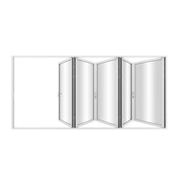 KaMic Elite-Fold 144" x 80" 5-Panel Aluminum Folding Door in Sleek White with Hidden Hinges & Rollers, Right-to-Left Outward Folding Design - Model # SE-FD5PWH14480-RL