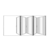 KaMic Elite-Fold 144" x 80" 5-Panel Aluminum Folding Door in Sleek White with Hidden Hinges & Rollers, Right-to-Left Outward Folding Design - Model # SE-FD5PWH14480-RL