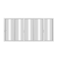 KaMic Elite-Fold 144" x 80" 5-Panel Aluminum Folding Door in Sleek White with Hidden Hinges & Rollers, Right-to-Left Outward Folding Design - Model # SE-FD5PWH14480-RL