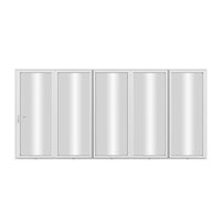 KaMic Elite-Fold 144" x 96" 5-Panel Aluminum Folding Door in Sleek White with Hidden Hinges & Rollers, Left-to-Right Outward Folding Design - Model # SE-FD5PWH14496-LR