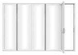 KaMic Elite-Fold 168" x 80" 5-Panel Aluminum Folding Door in Sleek White with Hidden Hinges & Rollers, Right-to-Left Outward Folding Design - Model # SE-FD5PWH16880-RL