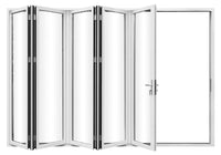 KaMic Elite-Fold 168" x 80" 5-Panel Aluminum Folding Door in Sleek White with Hidden Hinges & Rollers, Right-to-Left Outward Folding Design - Model # SE-FD5PWH16880-RL