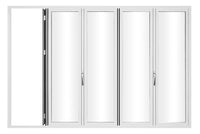 KaMic Elite-Fold 168" x 80" 5-Panel Aluminum Folding Door in Sleek White with Hidden Hinges & Rollers, Right-to-Left Outward Folding Design - Model # SE-FD5PWH16880-RL