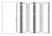 KaMic Elite-Fold 168" x 80" 5-Panel Aluminum Folding Door in Sleek White with Hidden Hinges & Rollers, Right-to-Left Outward Folding Design - Model # SE-FD5PWH16880-RL