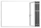 KaMic Elite-Fold 168" x 80" 5-Panel Aluminum Folding Door in Sleek White with Hidden Hinges & Rollers, Right-to-Left Outward Folding Design - Model # SE-FD5PWH16880-RL