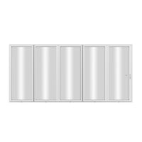 KaMic Elite-Fold 168" x 80" 5-Panel Aluminum Folding Door in Sleek White with Hidden Hinges & Rollers, Right-to-Left Outward Folding Design - Model # SE-FD5PWH16880-RL