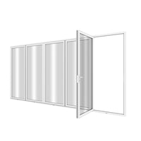 KaMic Elite-Fold 168" x 80" 5-Panel Aluminum Folding Door in Sleek White with Hidden Hinges & Rollers, Right-to-Left Outward Folding Design - Model # SE-FD5PWH16880-RL