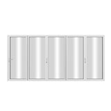 KaMic Elite-Fold 168" x 80" 5-Panel Aluminum Folding Door in Sleek White with Hidden Hinges & Rollers, Right-to-Left Outward Folding Design - Model # SE-FD5PWH16880-RL