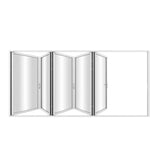 KaMic Elite-Fold 168" x 96" 5-Panel Aluminum Folding Door in Sleek White with Hidden Hinges & Rollers, Left-to-Right Outward Folding Design - Model # SE-FD5PWH16896-LR