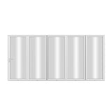 KaMic Elite-Fold 168" x 96" 5-Panel Aluminum Folding Door in Sleek White with Hidden Hinges & Rollers, Left-to-Right Outward Folding Design - Model # SE-FD5PWH16896-LR