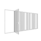 KaMic Elite-Fold 168" x 96" 5-Panel Aluminum Folding Door in Sleek White with Hidden Hinges & Rollers, Left-to-Right Outward Folding Design - Model # SE-FD5PWH16896-LR
